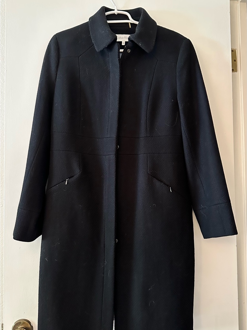 Calvin Klein Black Long Trench Coat